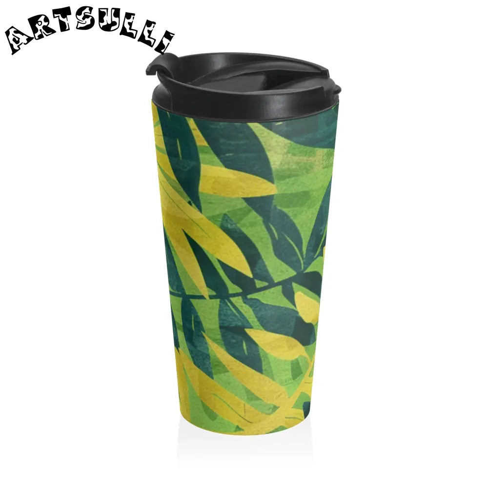 Green Leaf Stainless Steel Travel Mug, Artsulli - Art is Long, Life is Short, Mug, , , , , , , 