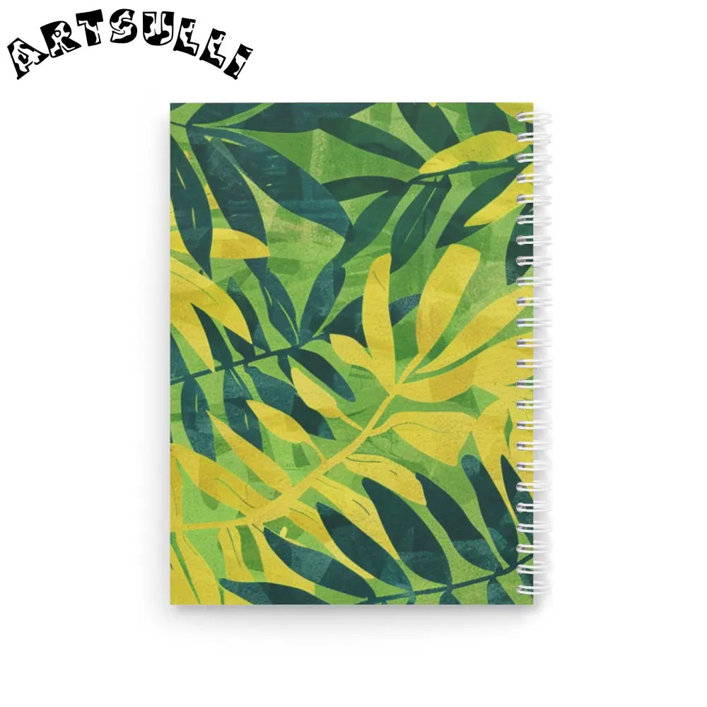 JAKKOUTTHEBXX Green Leaf Wide-Ruled Spiral Notebook 2025