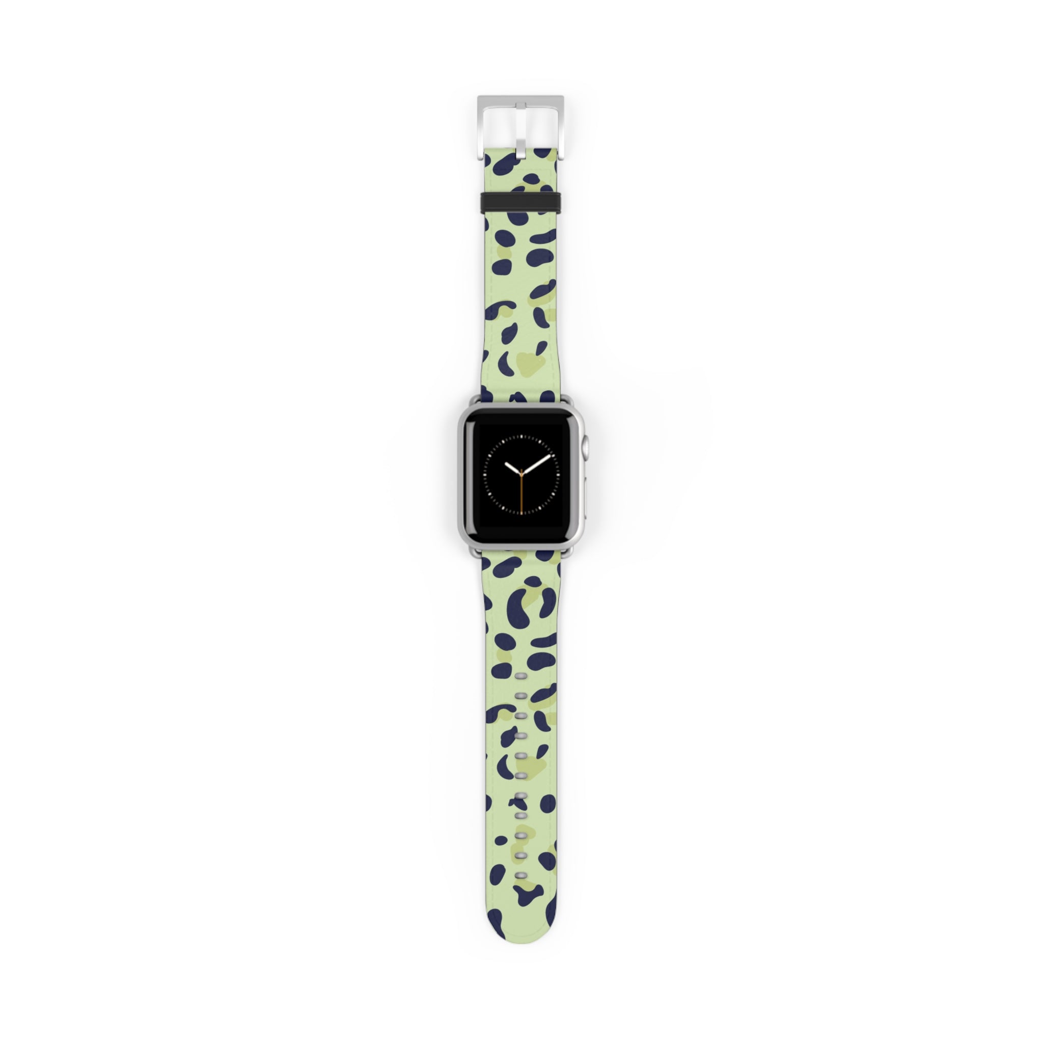Green Leopard Print Apple Watch Band, Artsulli - Art is Long, Life is Short, Accessories, Size, 38 - 41 mm, Color, Silver Matte, , , 12192333551416494372