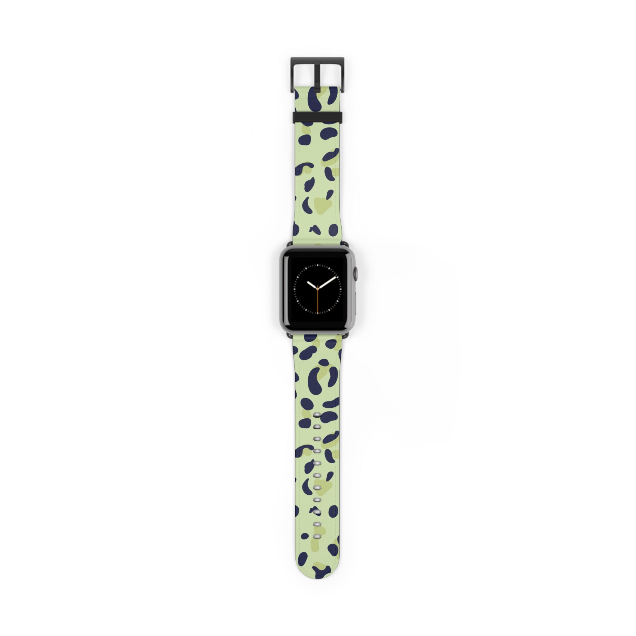 Green Leopard Print Apple Watch Band, Artsulli - Art is Long, Life is Short, Accessories, Size, 42 - 45 mm, Color, Black Matte, , , 28207790832910548501