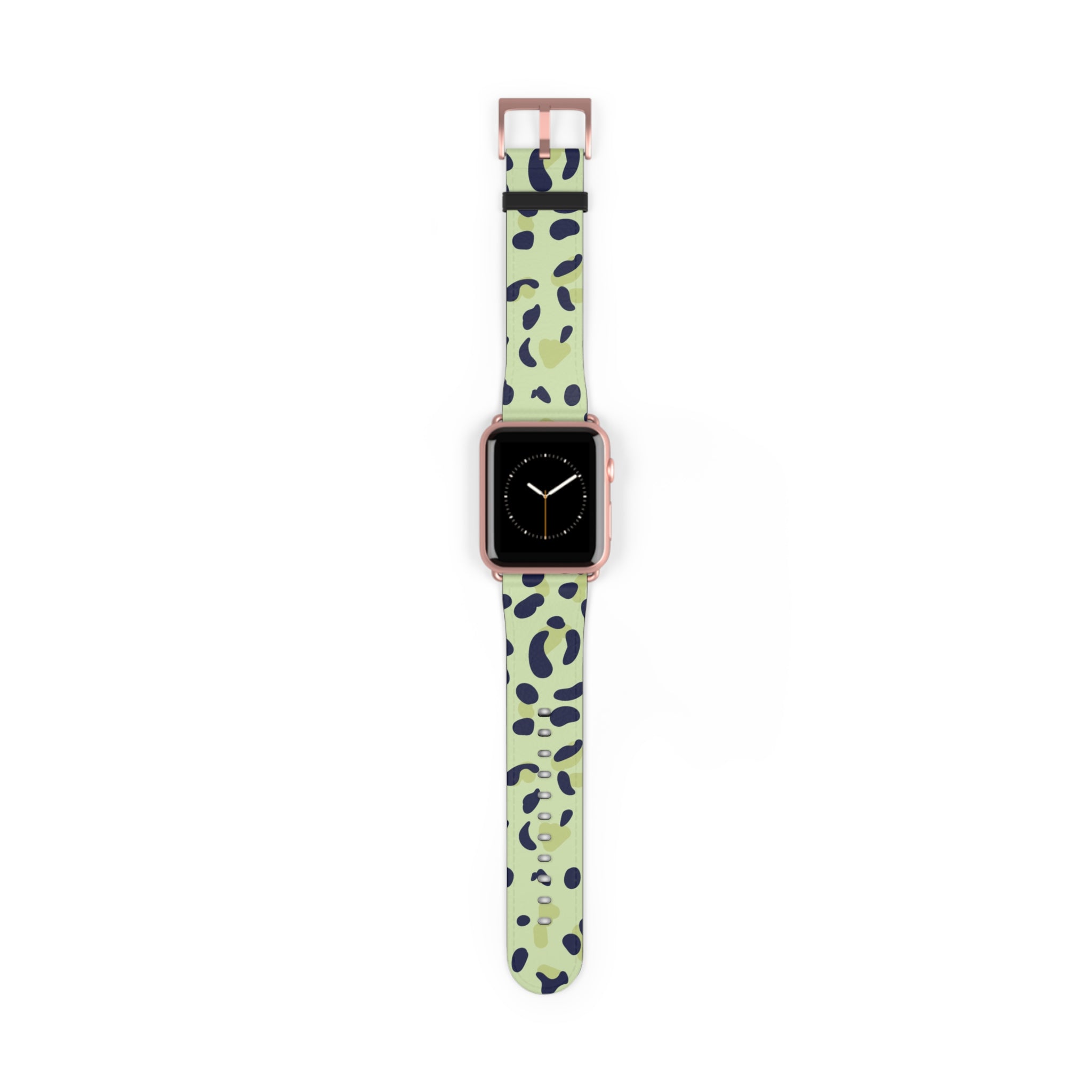 Green Leopard Print Apple Watch Band, Artsulli - Art is Long, Life is Short, Accessories, Size, 42 - 45 mm, Color, Rose Gold Matte, , , 32446773293080238214