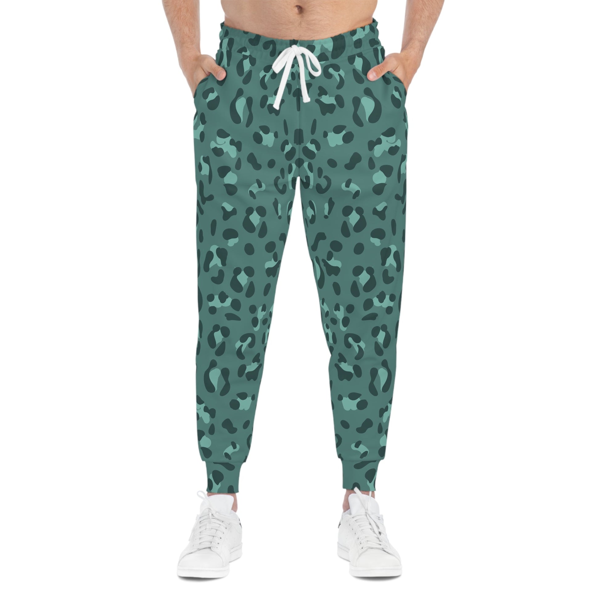 Green Leopard Print Joggers, Artsulli - Art is Long, Life is Short, All Over Prints, , , , , , , 