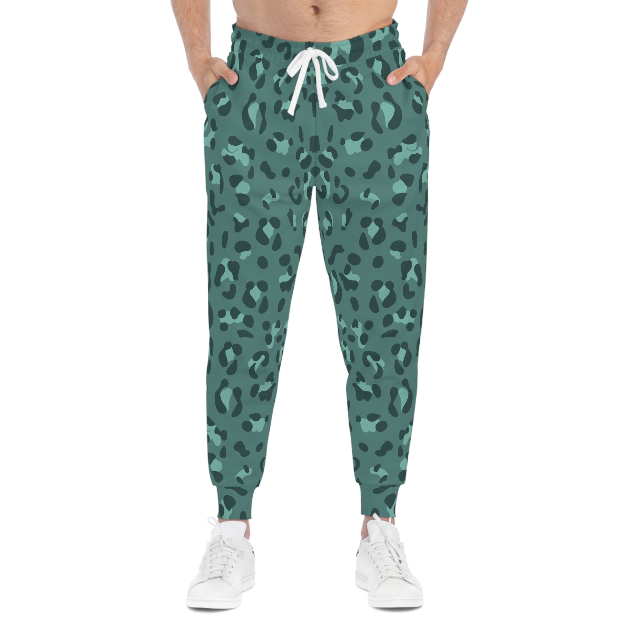Green Leopard Print Joggers, Artsulli - Art is Long, Life is Short, All Over Prints, , , , , , , 