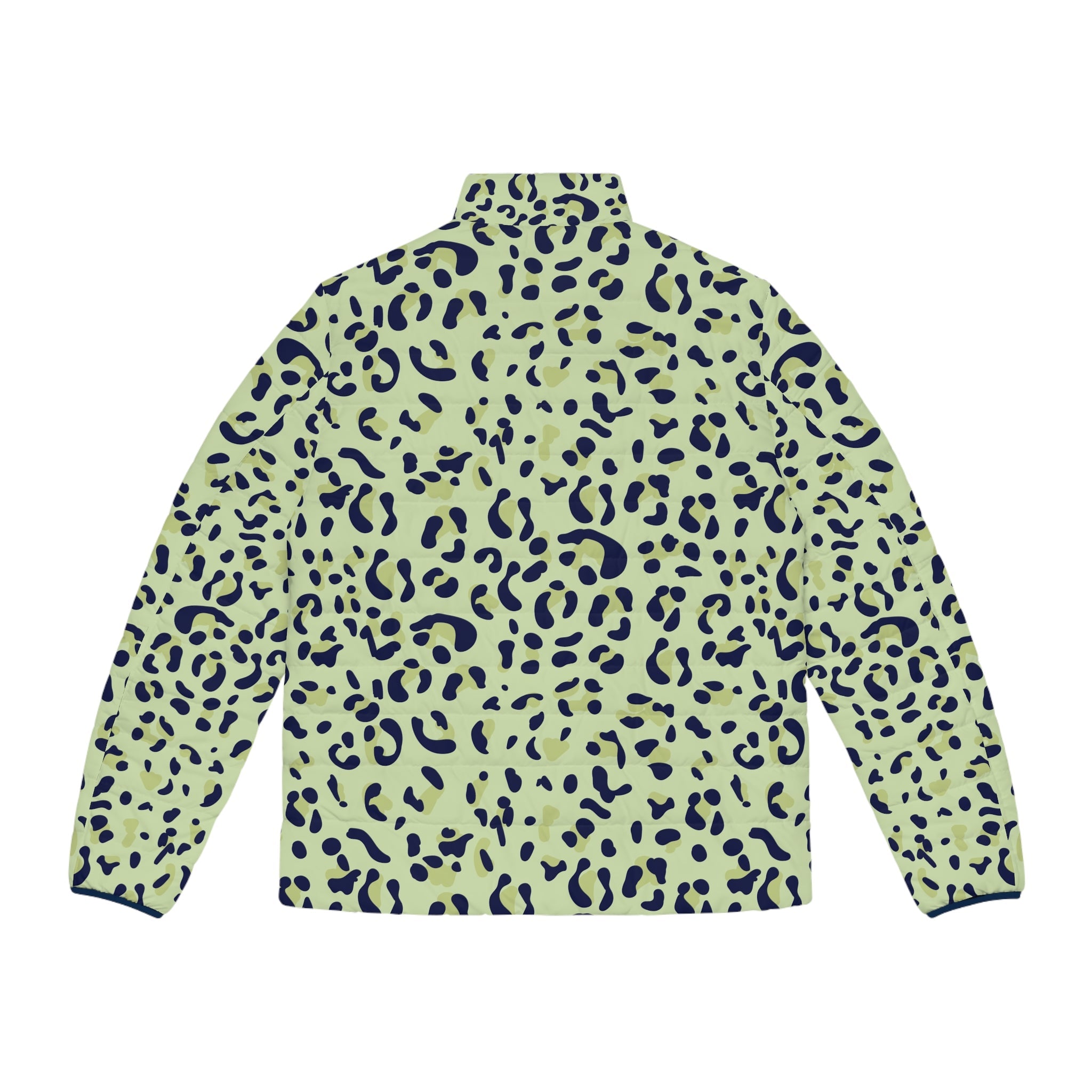 Green Leopard Print Puffer Jacket, Artsulli - Art is Long, Life is Short, All Over Prints, , , , , , , 