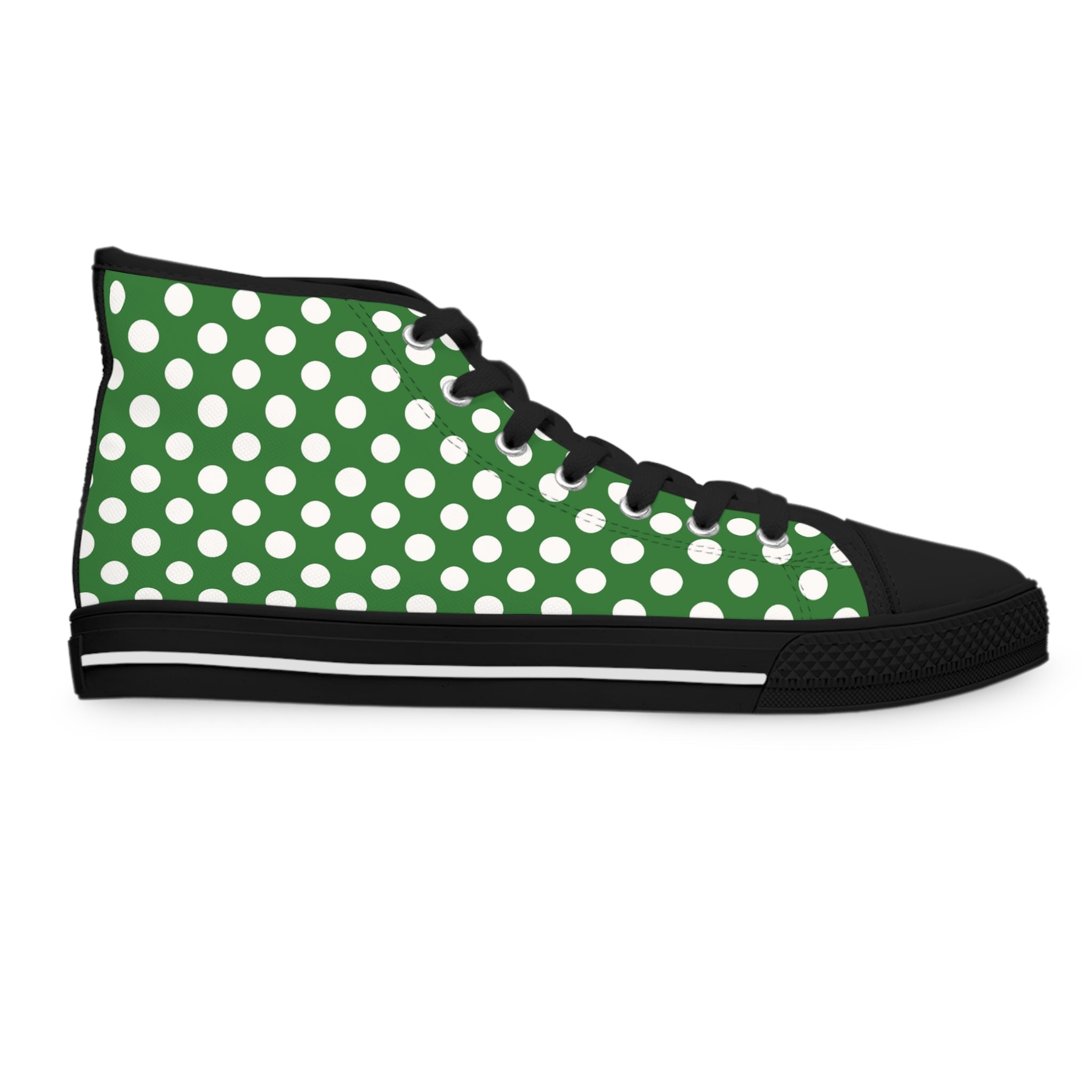 Green Polka Dot High Top Sneakers, Artsulli - Art is Long, Life is Short, Shoes, , , , , , , 