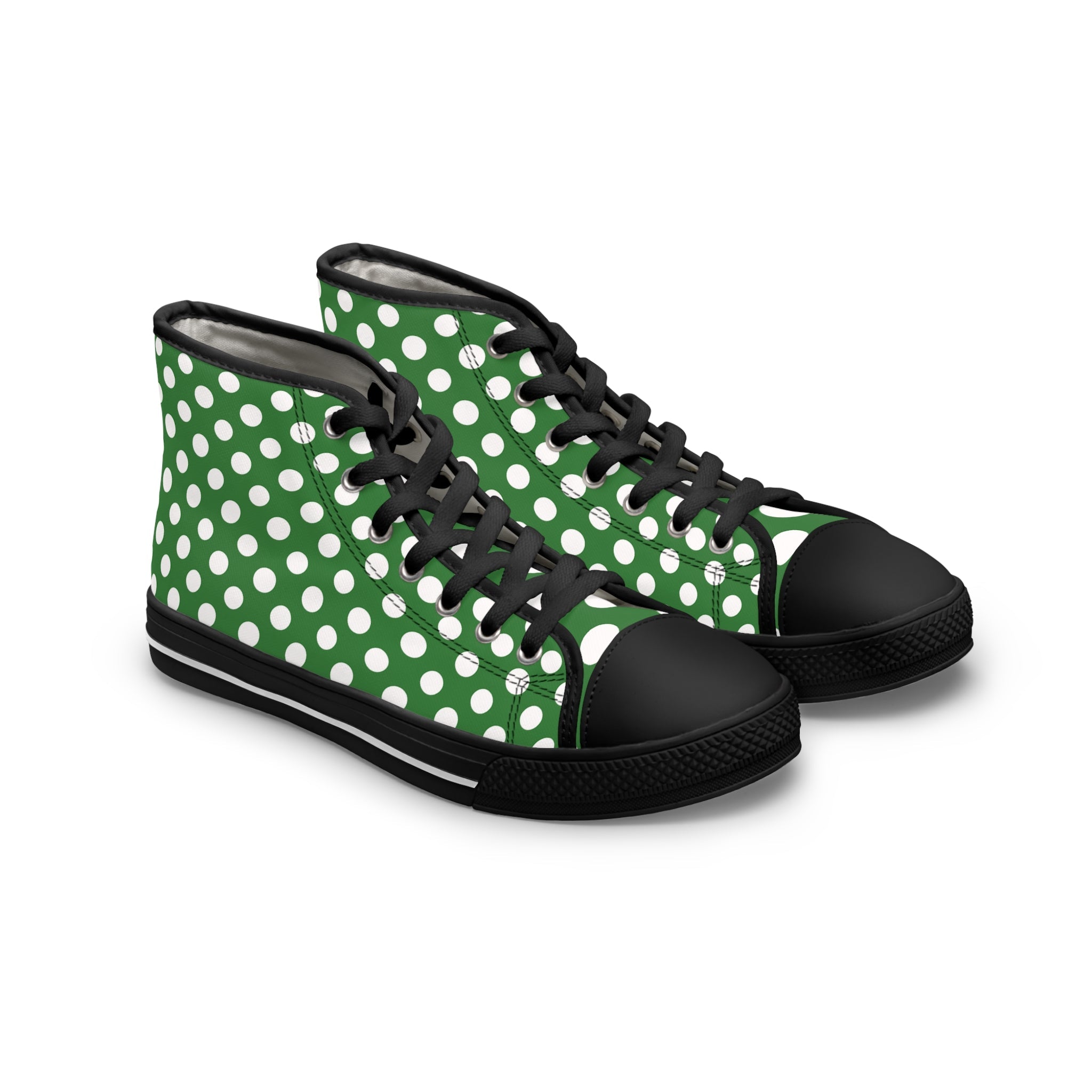 Printify Green Polka Dot High Top Sneakers 2025