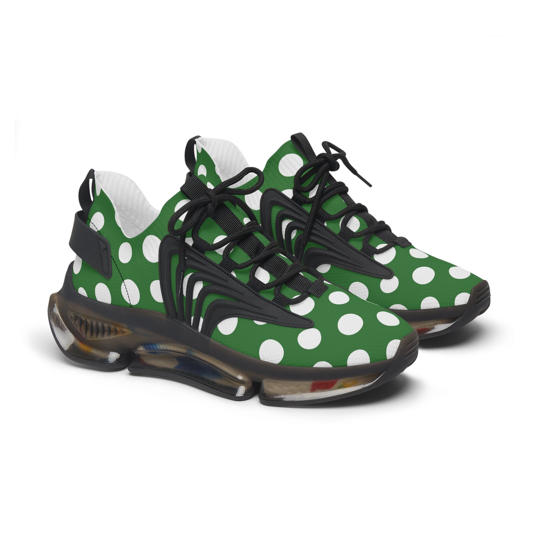 Green Polka Dot Mesh Sneakers, Artsulli - Art is Long, Life is Short, Shoes, Color, Black sole, Size, US 5.5, , , 89702142660094774455