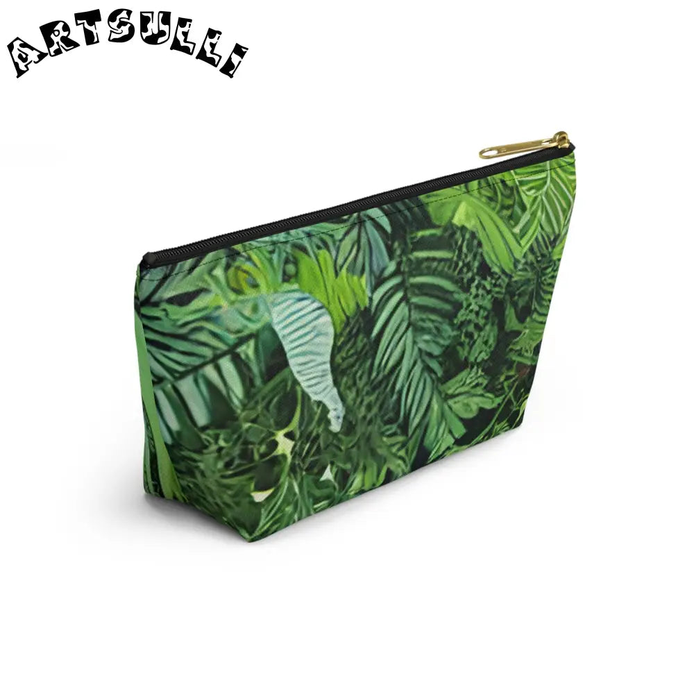 JAKKOUTTHEBXX Green Tropical Artistic Work Makeup Bag with Zipper Closure 2025