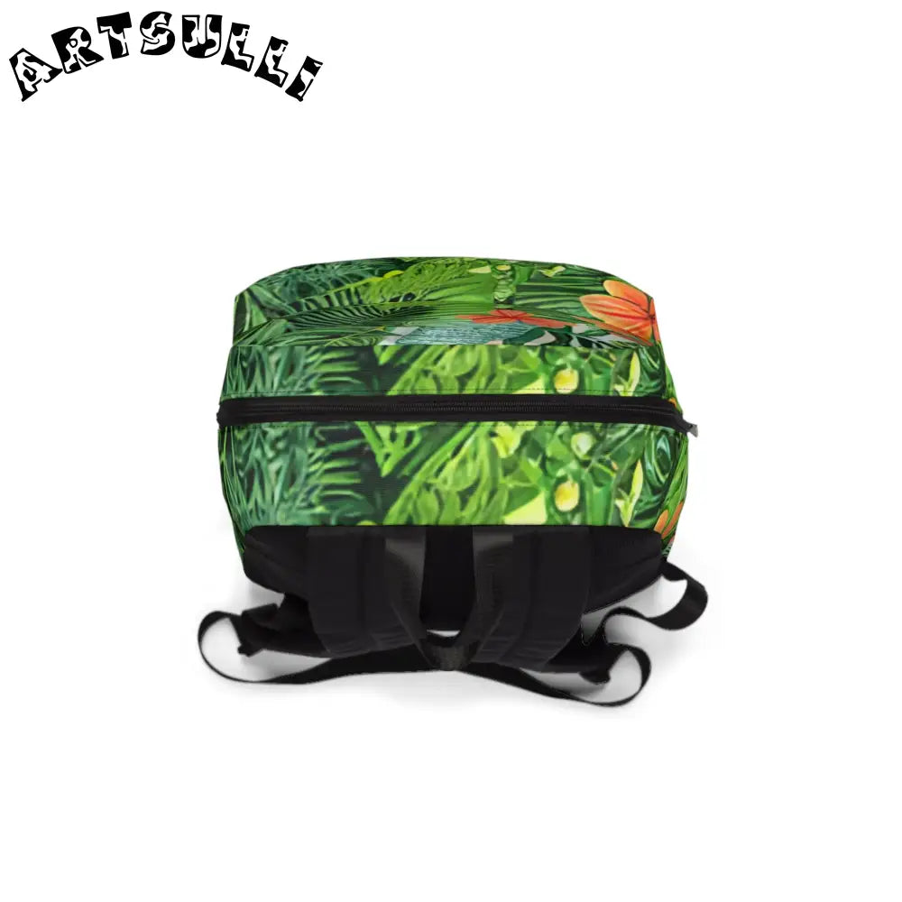 JAKKOUTTHEBXX Green Tropical Backpack with Orange Flowers 2025