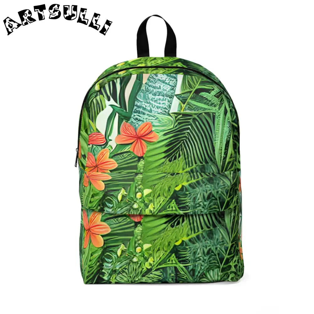 JAKKOUTTHEBXX Green Tropical Backpack with Orange Flowers 2025