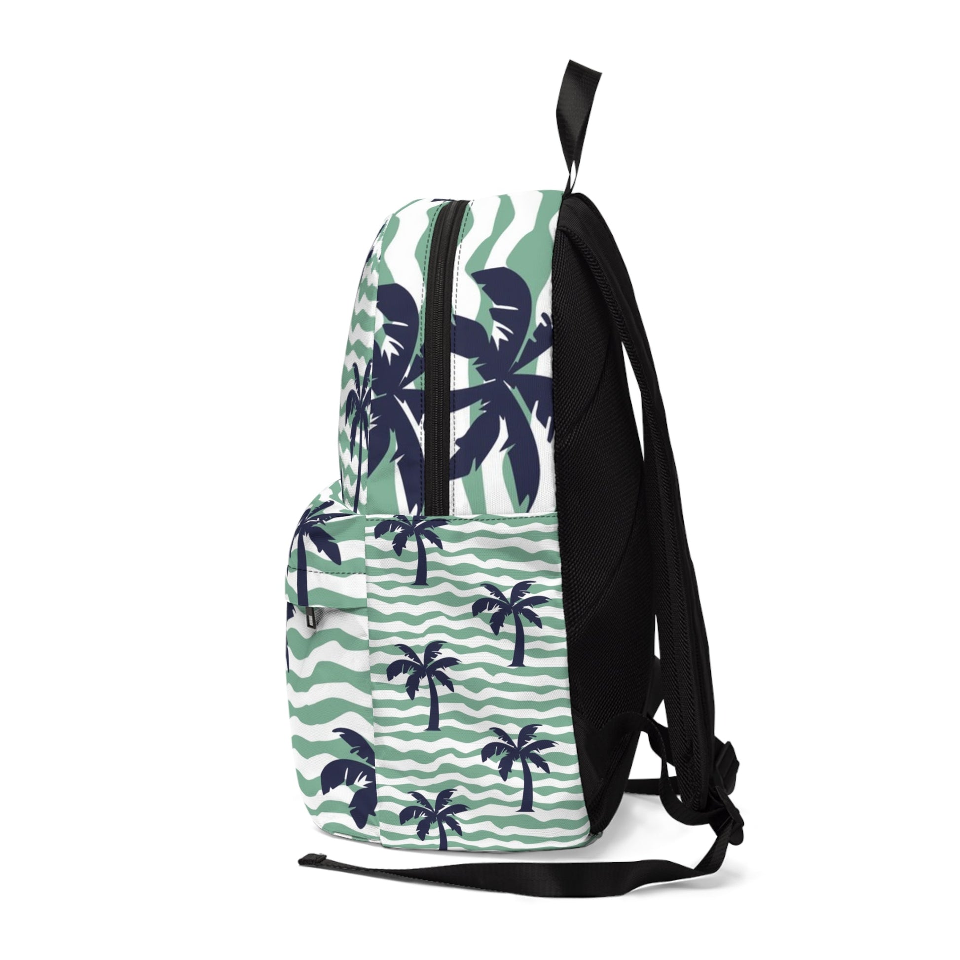 Printify Green Wave and Palm Tree Backpack 2025