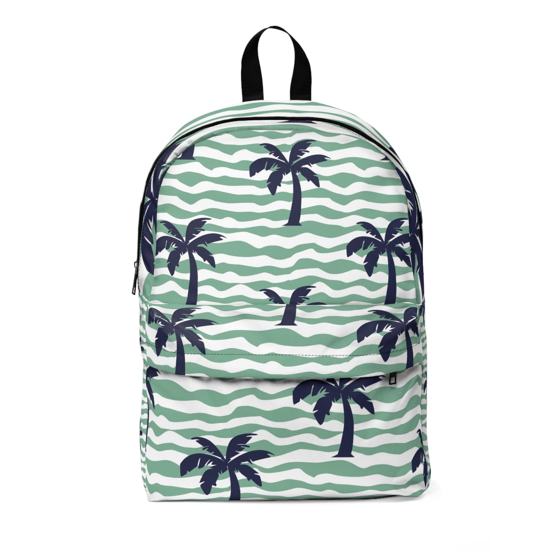 Printify Green Wave and Palm Tree Backpack 2025