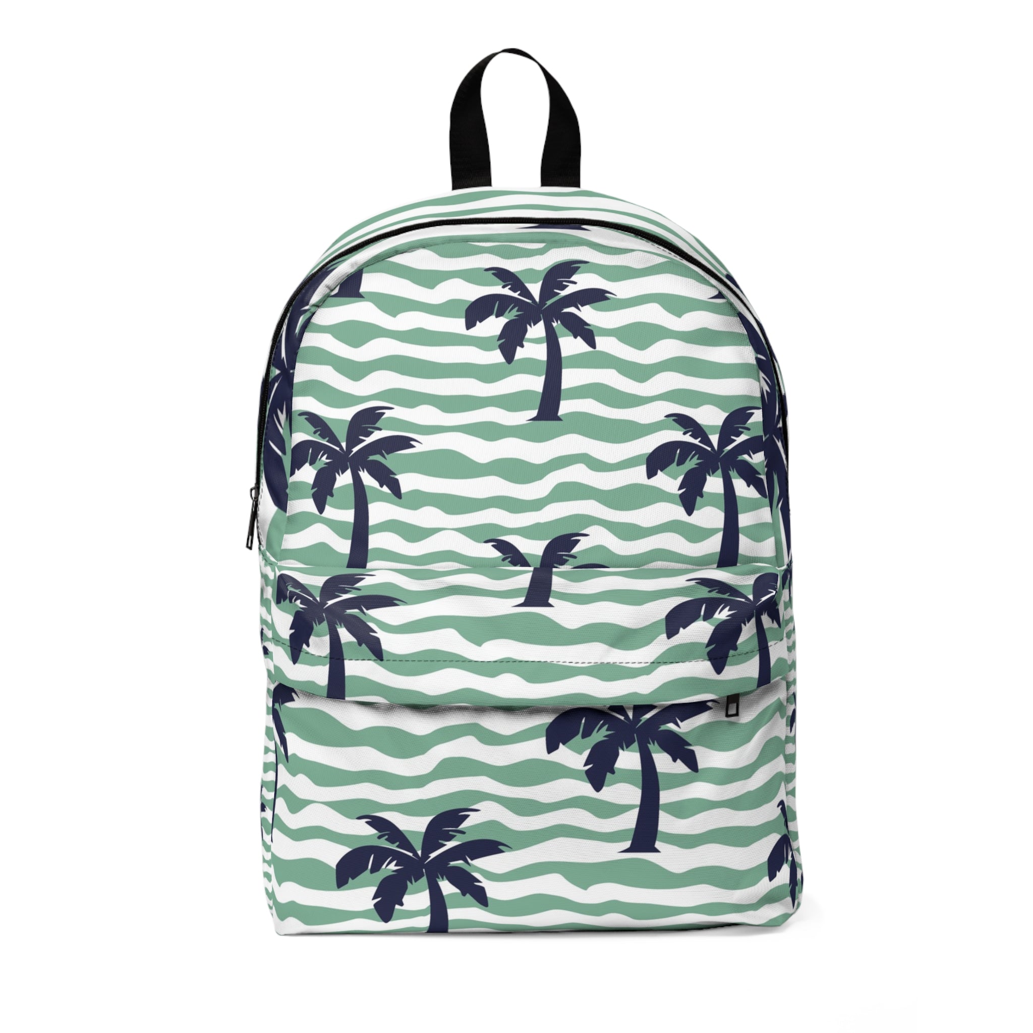 Printify Green Wave and Palm Tree Backpack 2025