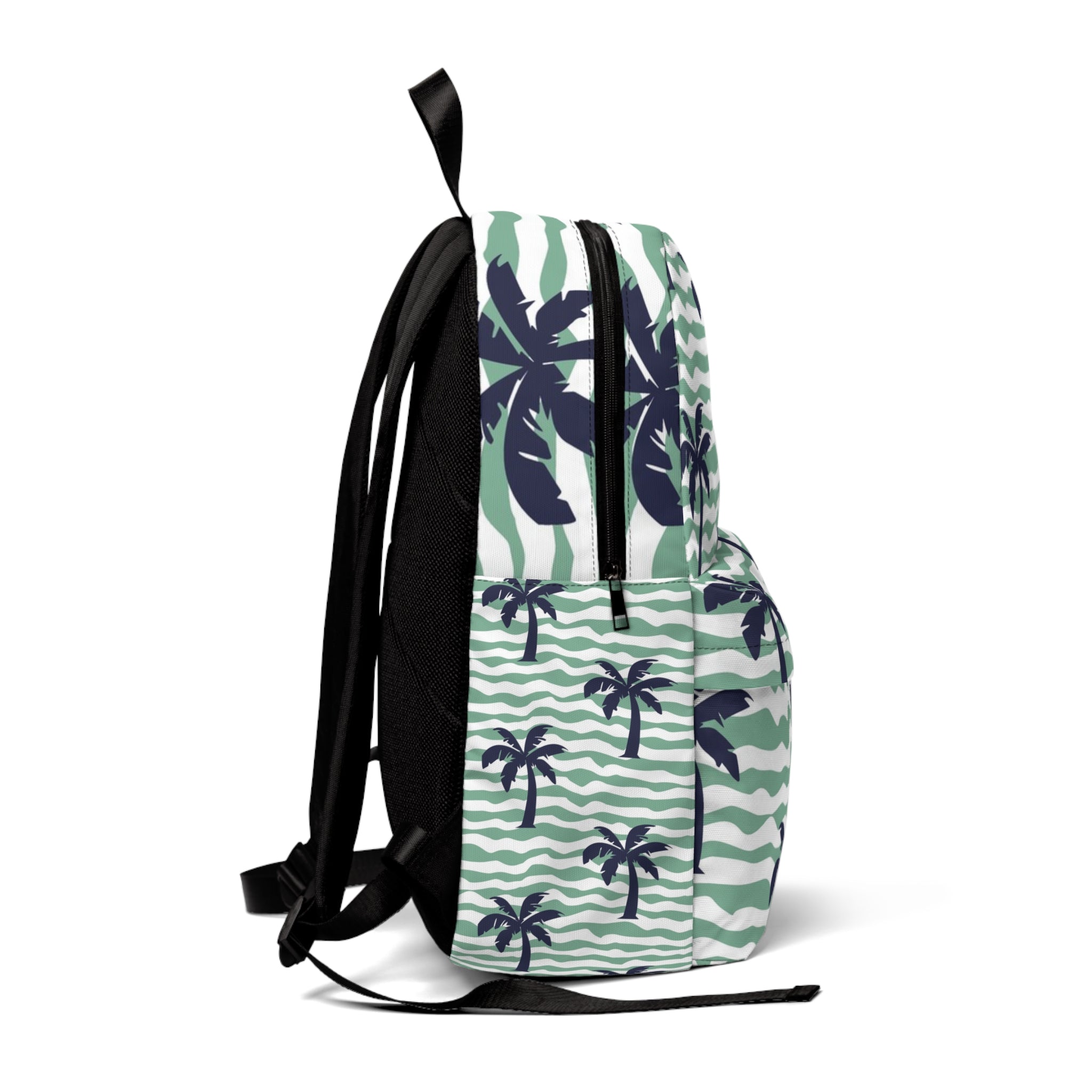 Printify Green Wave and Palm Tree Backpack 2025