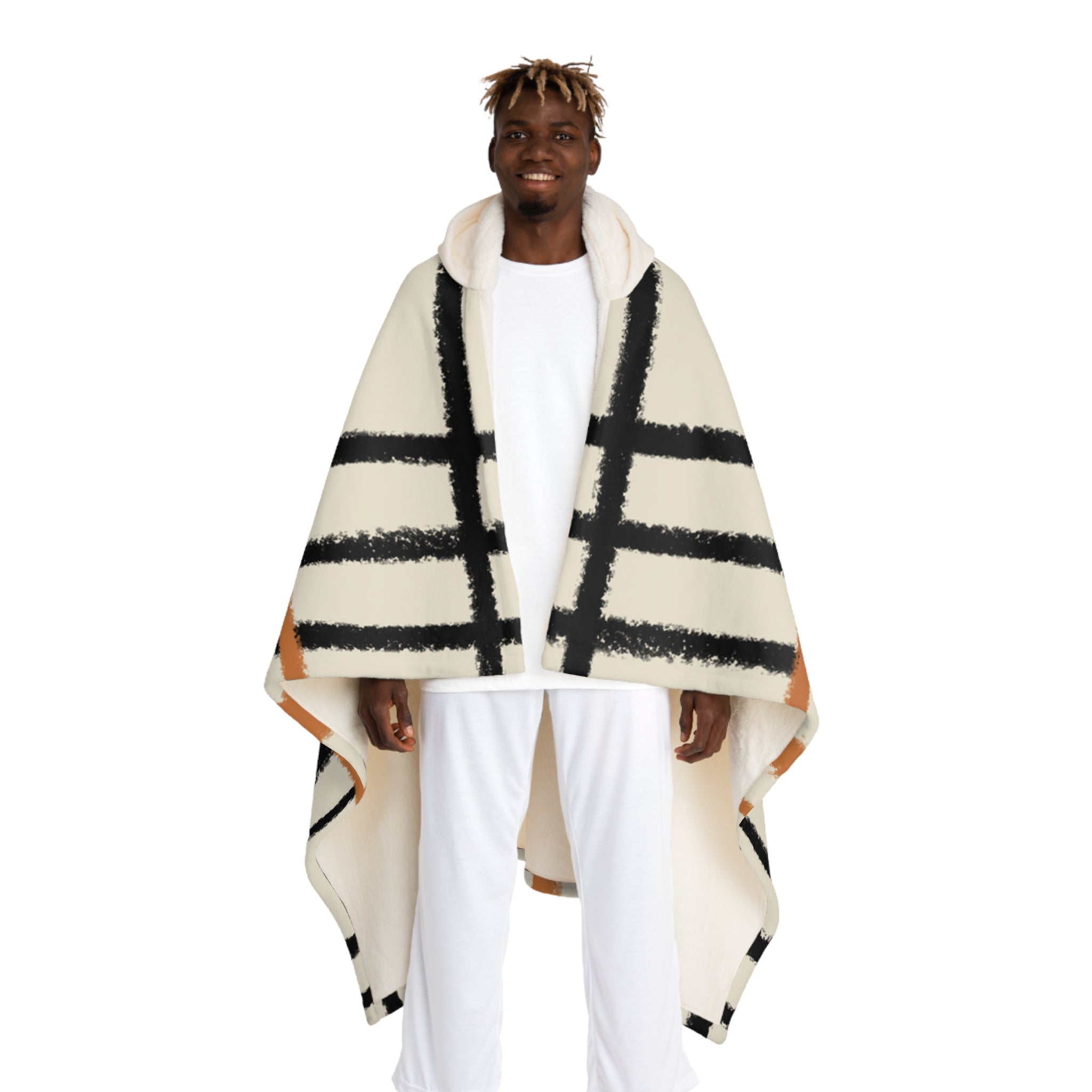 JAKKOUTTHEBXX Grid Pattern Hooded Fleece Blanket 2025
