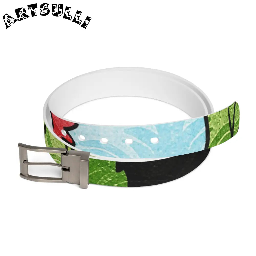 Groovy Black Floral C4 Personalized Belt, Artsulli - Art is Long, Life is Short, Accessories, Material, Gun Metal, Size, 50'', , , 26888031797544112911