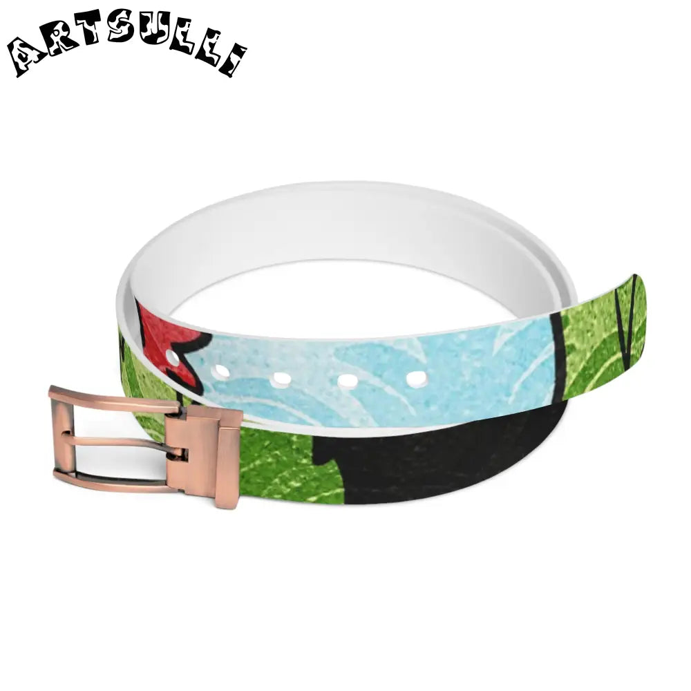 Groovy Black Floral C4 Personalized Belt, Artsulli - Art is Long, Life is Short, Accessories, Material, Bronze Metal, Size, 50'', , , 12143891651600893264