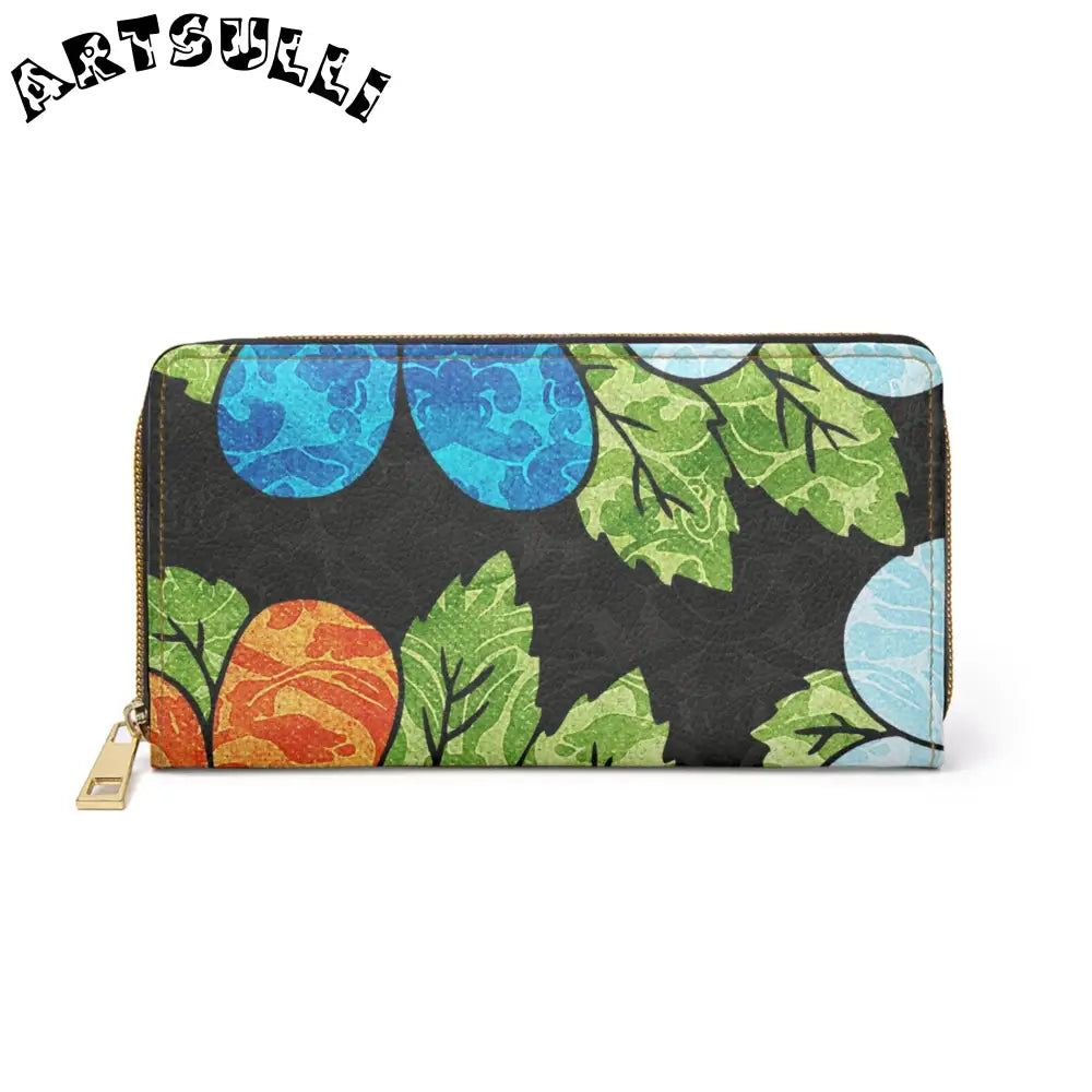 Groovy Black Floral Credit Cards Wallet, Artsulli - Art is Long, Life is Short, Accessories, Size, One size, Color, White, , , 30918086220461813664