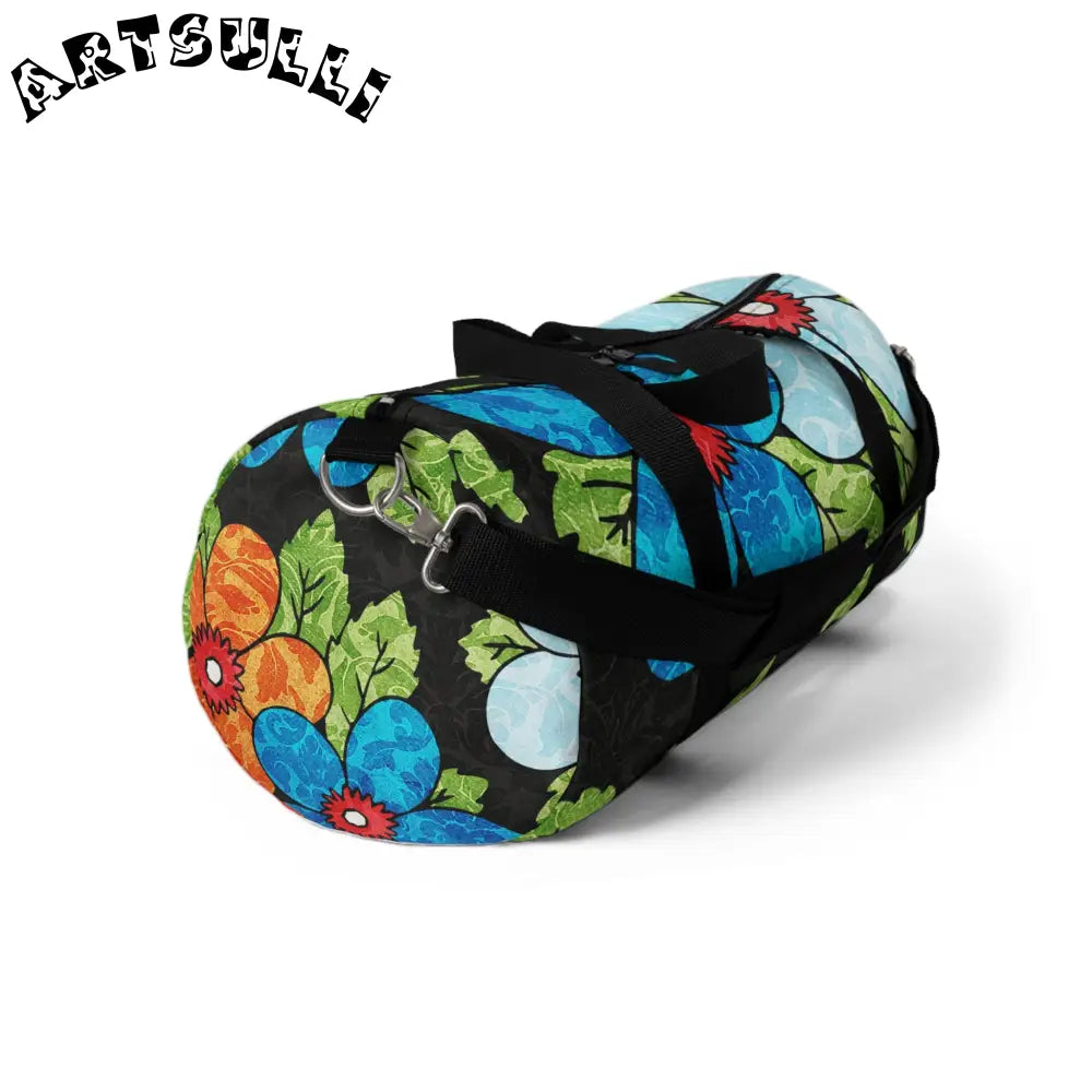 JAKKOUTTHEBXX Groovy Black Floral Duffel Bag 2025