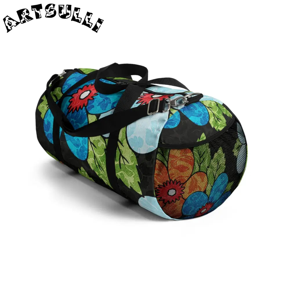 JAKKOUTTHEBXX Groovy Black Floral Duffel Bag 2025