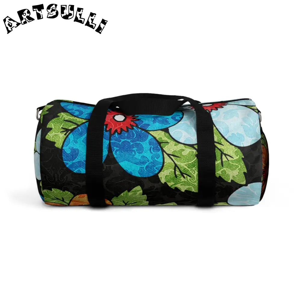 JAKKOUTTHEBXX Groovy Black Floral Duffel Bag 2025
