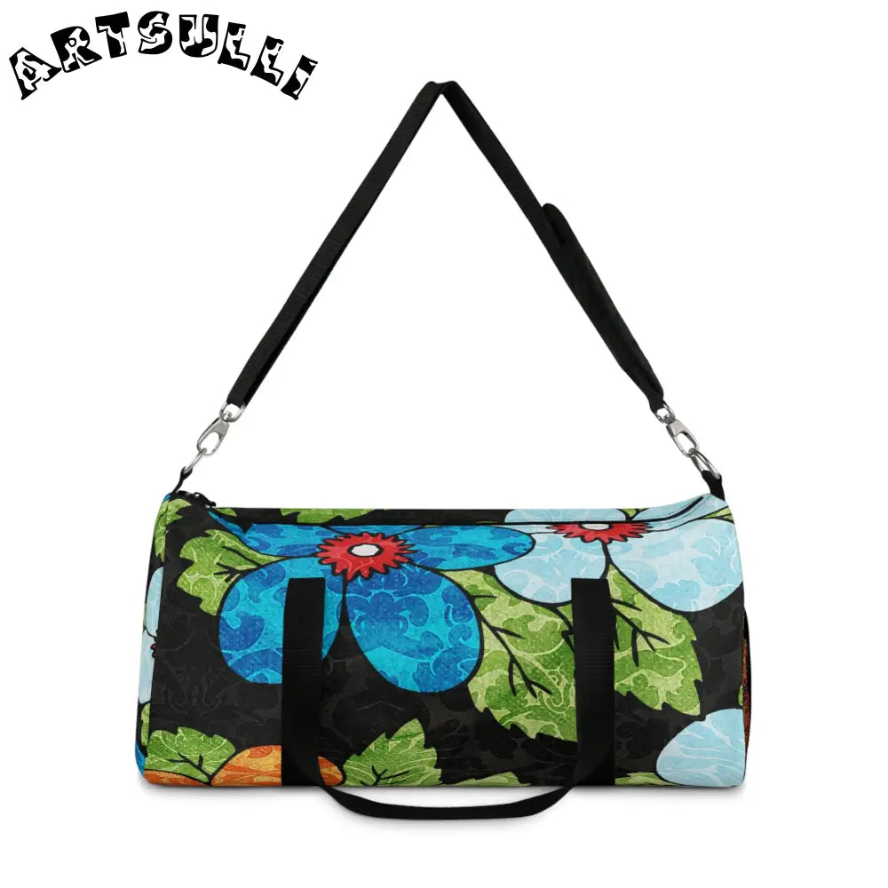 JAKKOUTTHEBXX Groovy Black Floral Duffel Bag 2025
