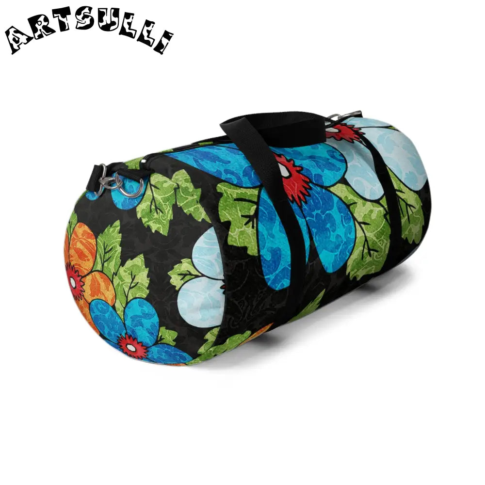 JAKKOUTTHEBXX Groovy Black Floral Duffel Bag 2025