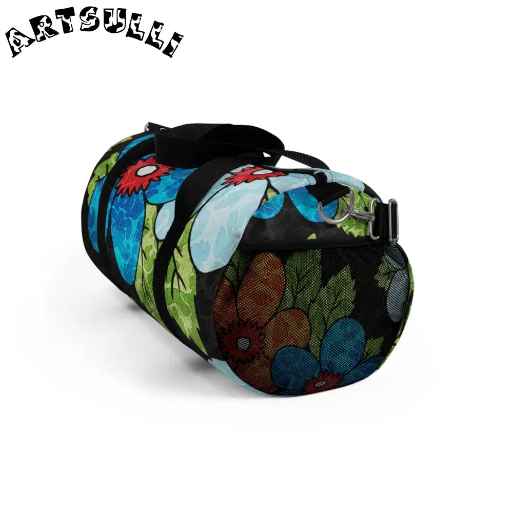 JAKKOUTTHEBXX Groovy Black Floral Duffel Bag 2025