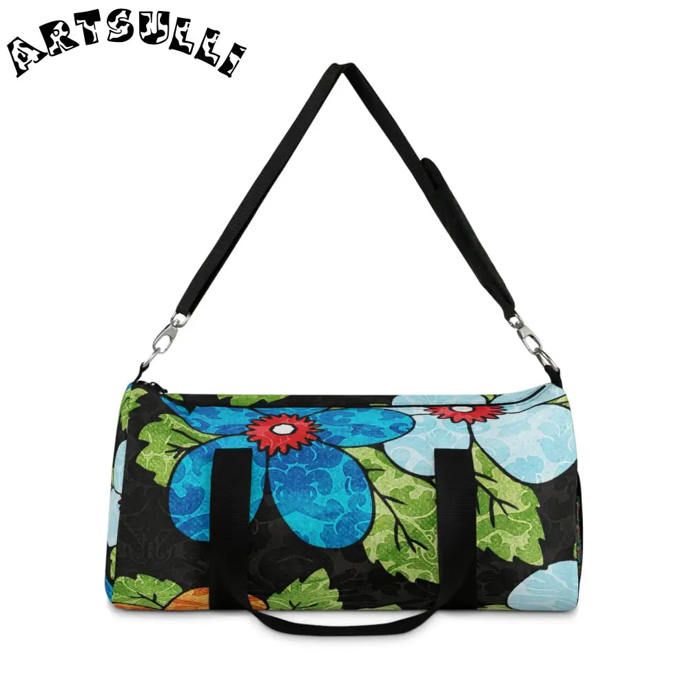 JAKKOUTTHEBXX Groovy Black Floral Duffel Bag 2025