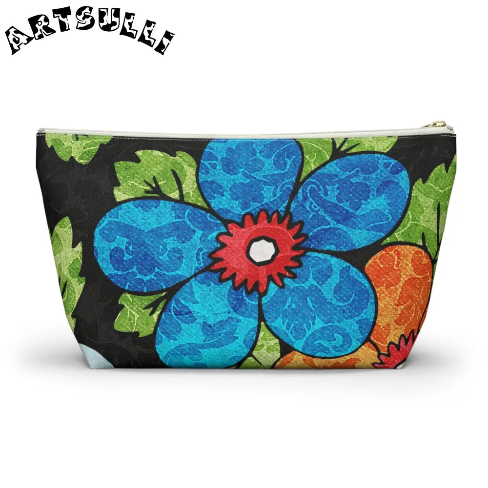 Groovy Black Floral KL Accessory Pouch, Artsulli - Art is Long, Life is Short, Bags, , , , , , , 