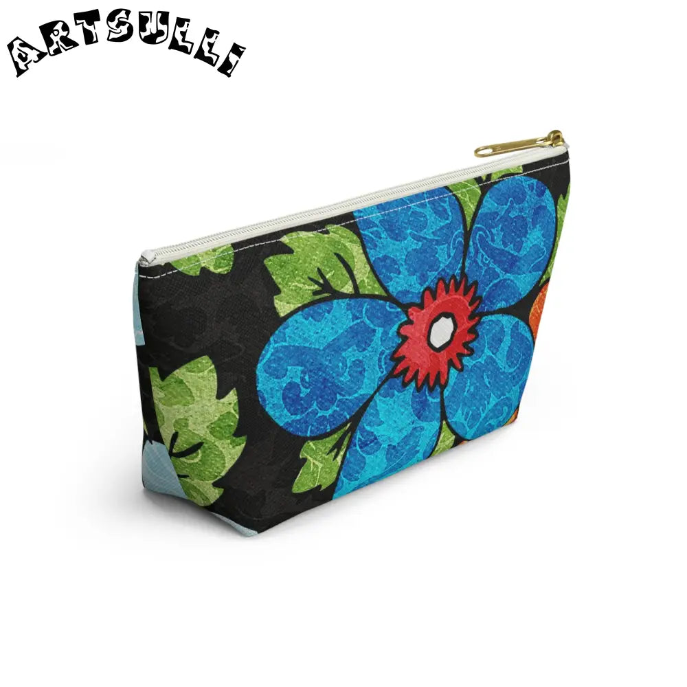 Groovy Black Floral KL Accessory Pouch, Artsulli - Art is Long, Life is Short, Bags, , , , , , , 