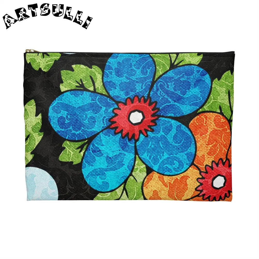Groovy Black Floral KL Accessory Pouch, Artsulli - Art is Long, Life is Short, Bags, , , , , , , 