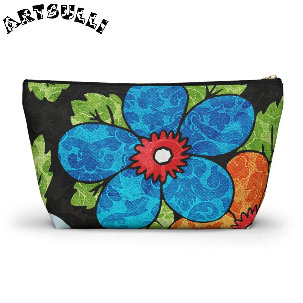Groovy Black Floral KL Accessory Pouch, Artsulli - Art is Long, Life is Short, Bags, , , , , , , 
