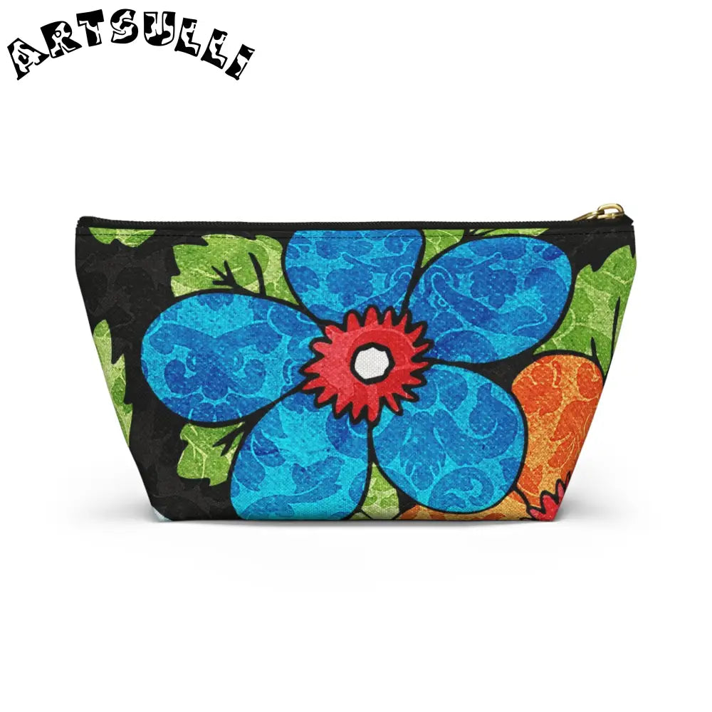 Groovy Black Floral KL Accessory Pouch, Artsulli - Art is Long, Life is Short, Bags, , , , , , , 