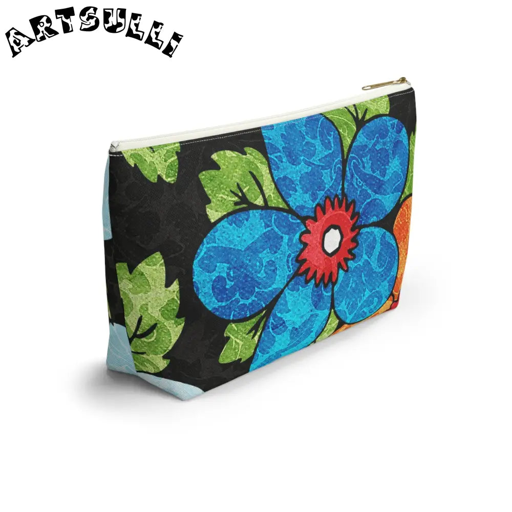 Groovy Black Floral KL Accessory Pouch, Artsulli - Art is Long, Life is Short, Bags, , , , , , , 