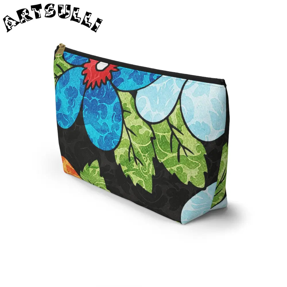 Groovy Black Floral KL Accessory Pouch, Artsulli - Art is Long, Life is Short, Bags, , , , , , , 
