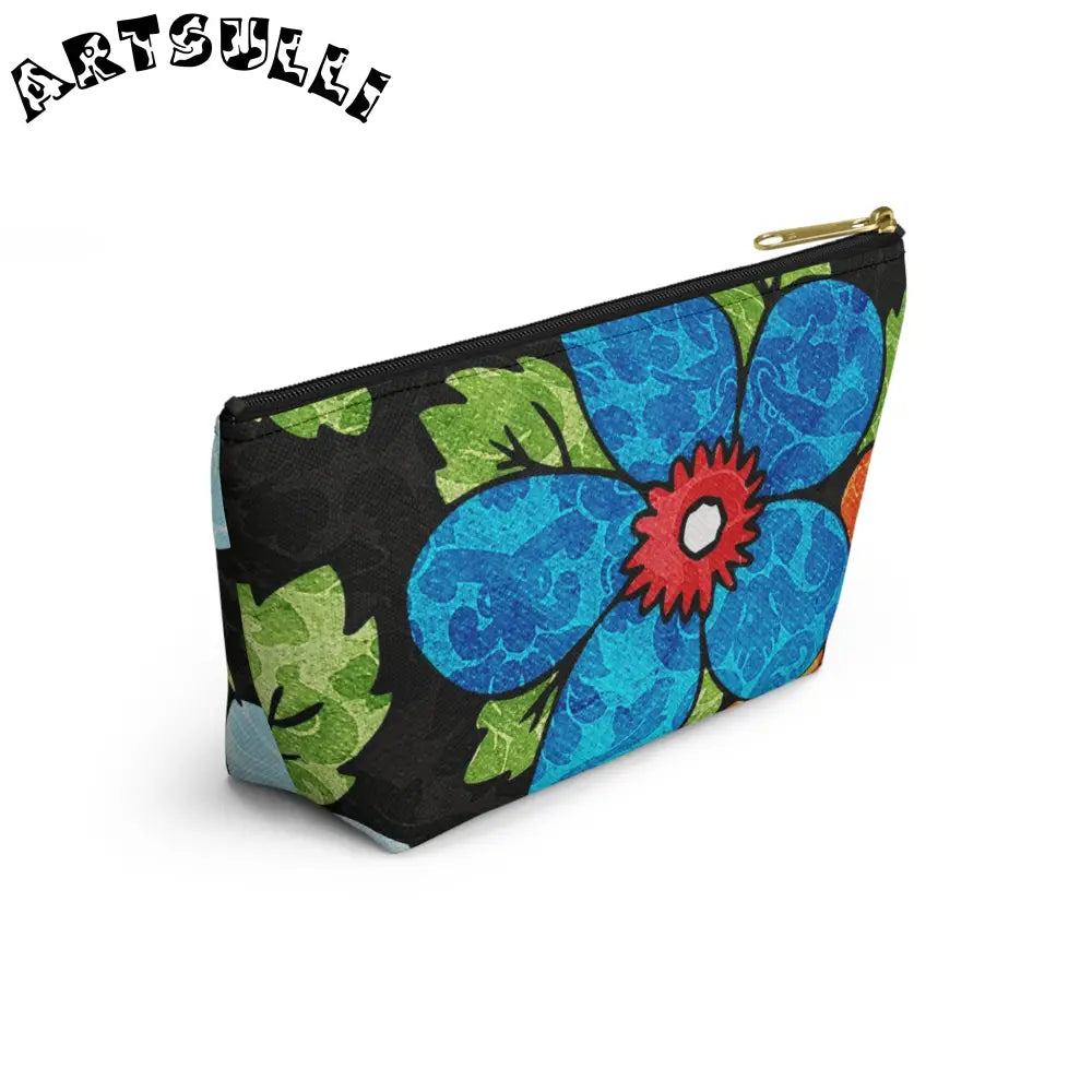 Groovy Black Floral KL Accessory Pouch, Artsulli - Art is Long, Life is Short, Bags, , , , , , , 