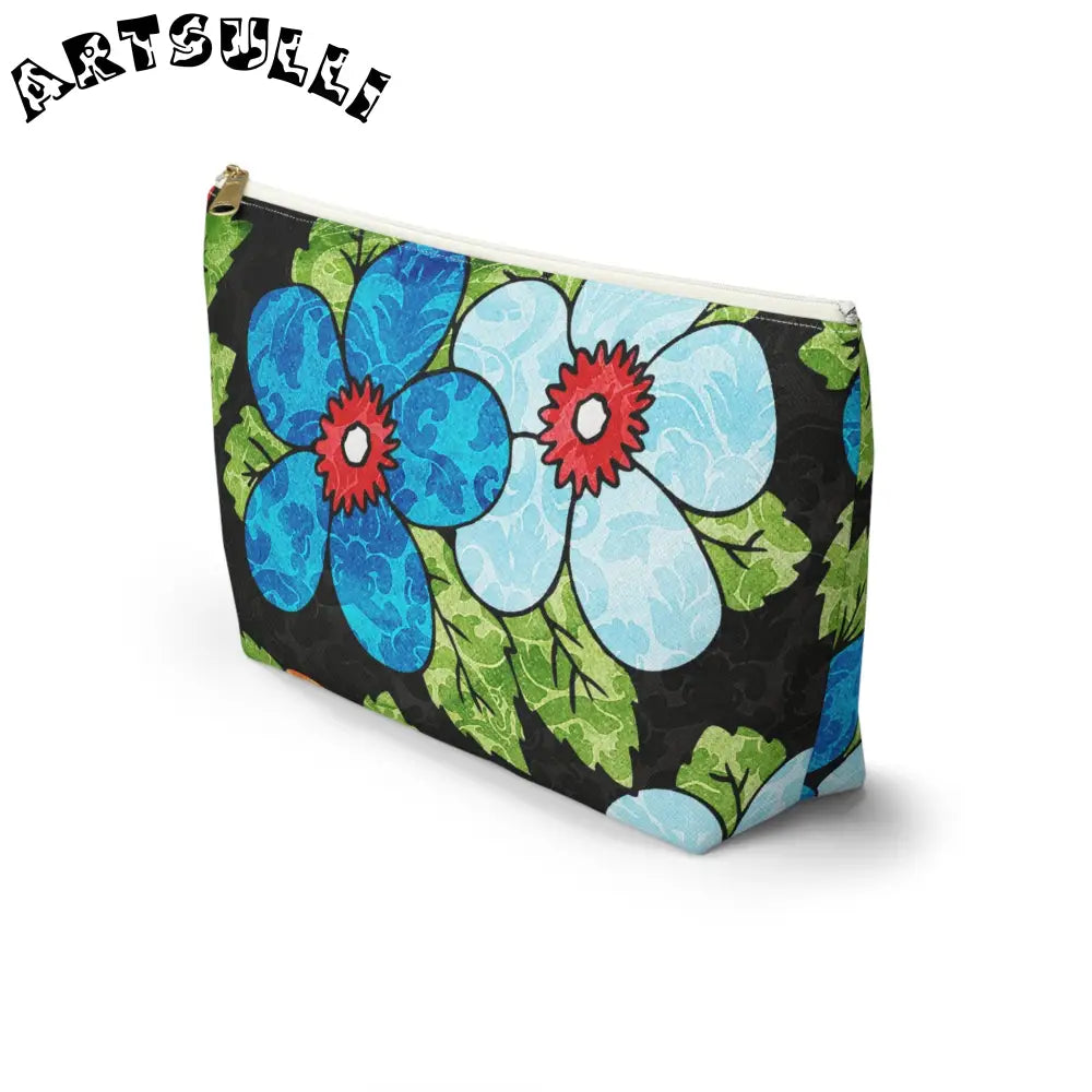 Groovy Black Floral KL T-Bottom Pouch, Artsulli - Art is Long, Life is Short, Bags, , , , , , , 