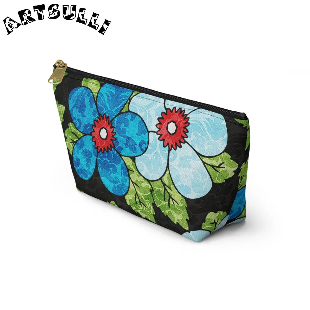 Groovy Black Floral KL T-Bottom Pouch, Artsulli - Art is Long, Life is Short, Bags, , , , , , , 