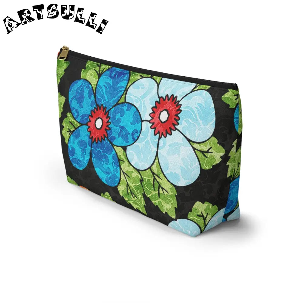 Groovy Black Floral KL T-Bottom Pouch, Artsulli - Art is Long, Life is Short, Bags, , , , , , , 