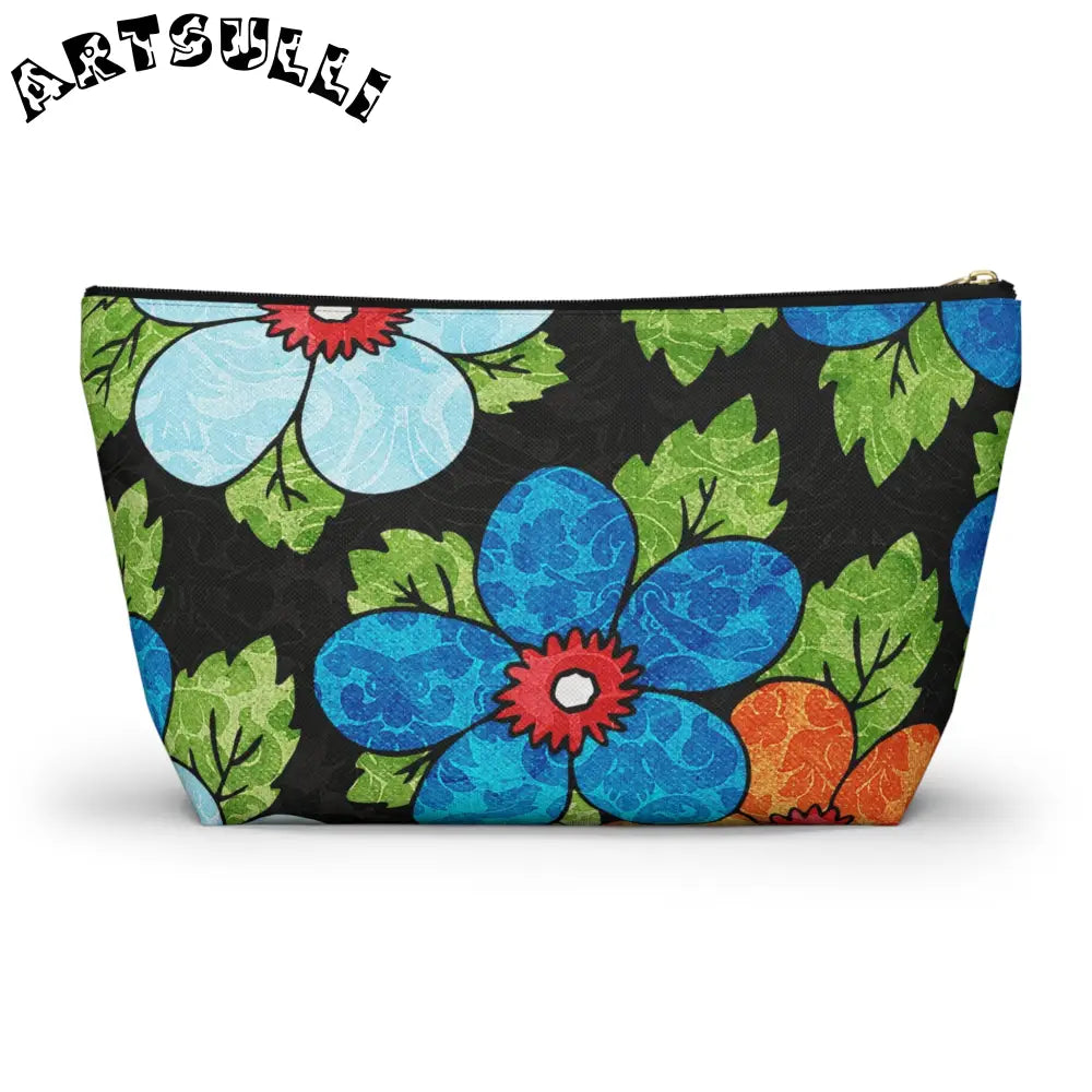 Groovy Black Floral KL T-Bottom Pouch, Artsulli - Art is Long, Life is Short, Bags, , , , , , , 