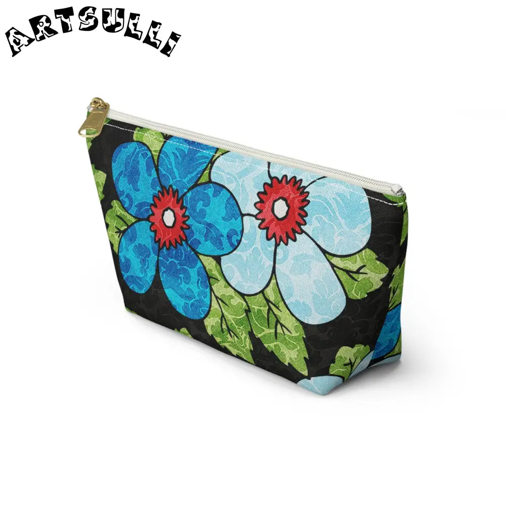 Groovy Black Floral KL T-Bottom Pouch, Artsulli - Art is Long, Life is Short, Bags, , , , , , , 