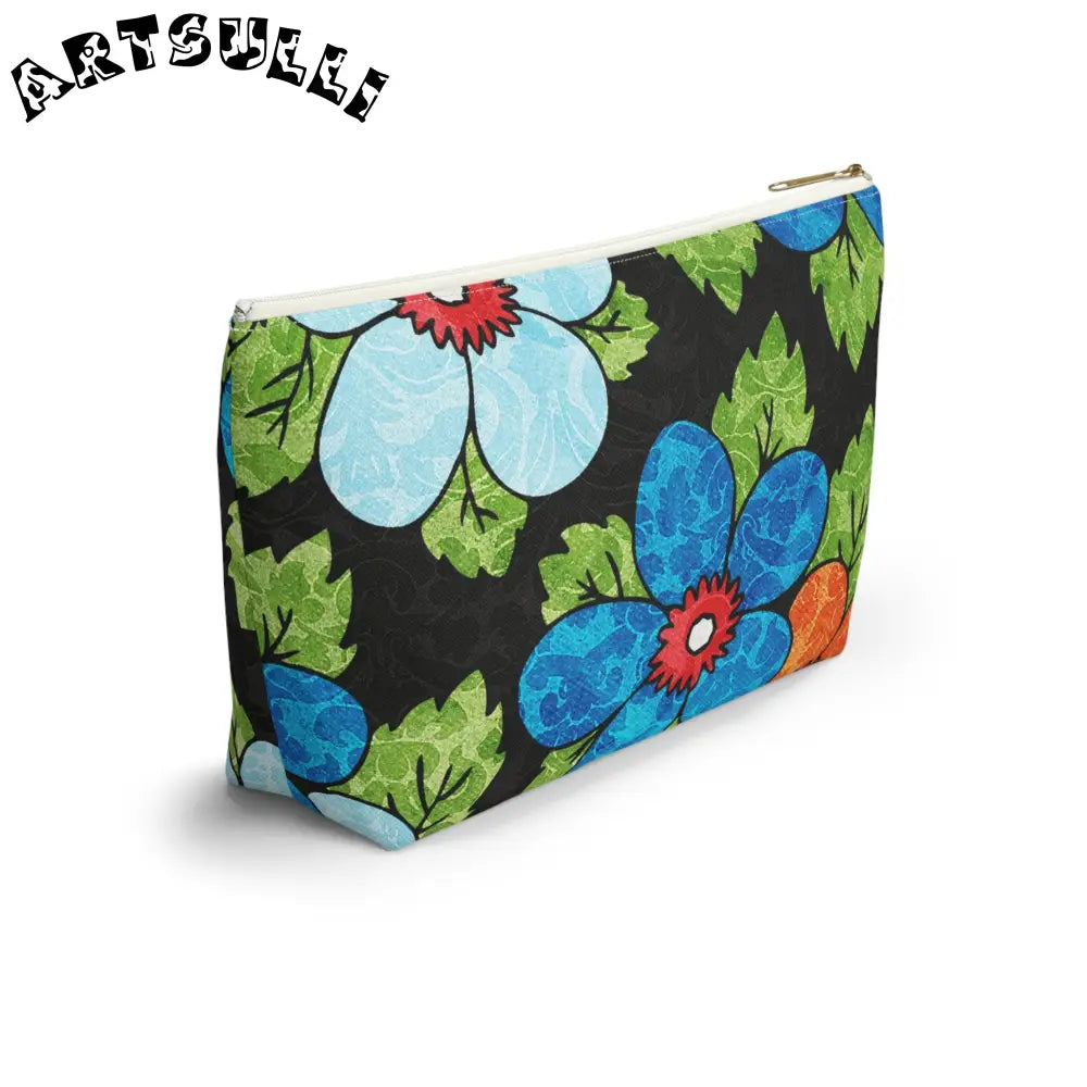 Groovy Black Floral KL T-Bottom Pouch, Artsulli - Art is Long, Life is Short, Bags, , , , , , , 