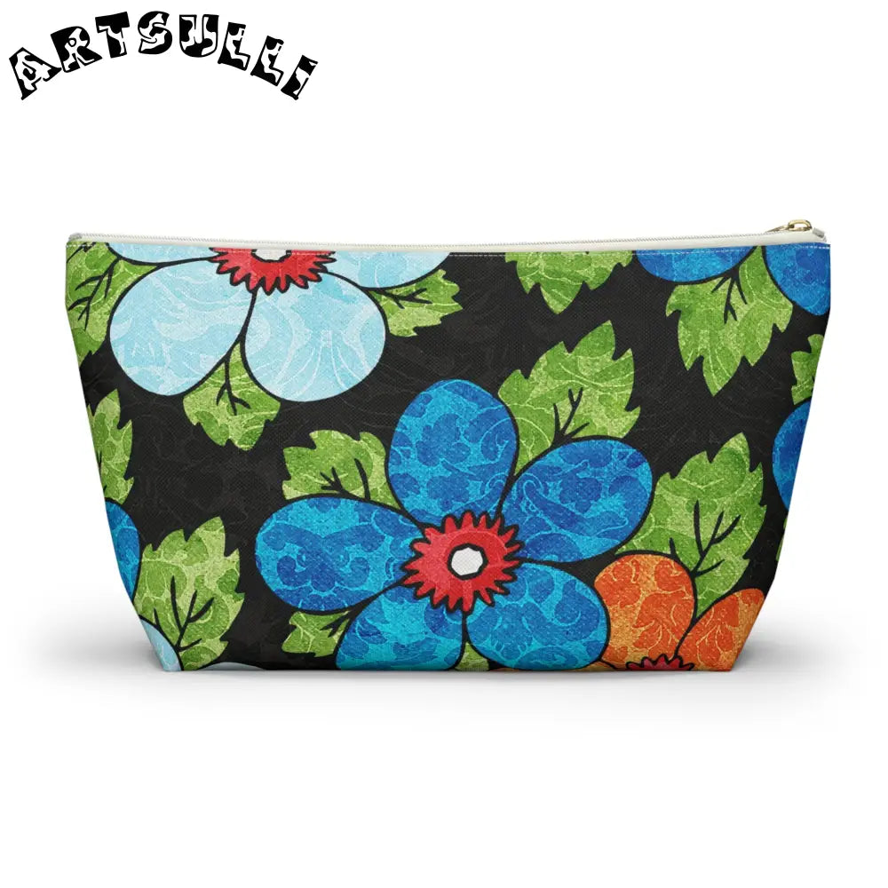 Groovy Black Floral KL T-Bottom Pouch, Artsulli - Art is Long, Life is Short, Bags, , , , , , , 