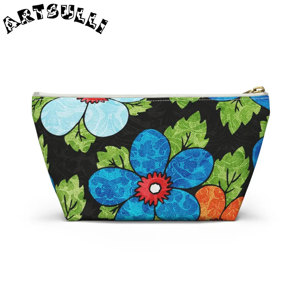 Groovy Black Floral KL T-Bottom Pouch, Artsulli - Art is Long, Life is Short, Bags, , , , , , , 