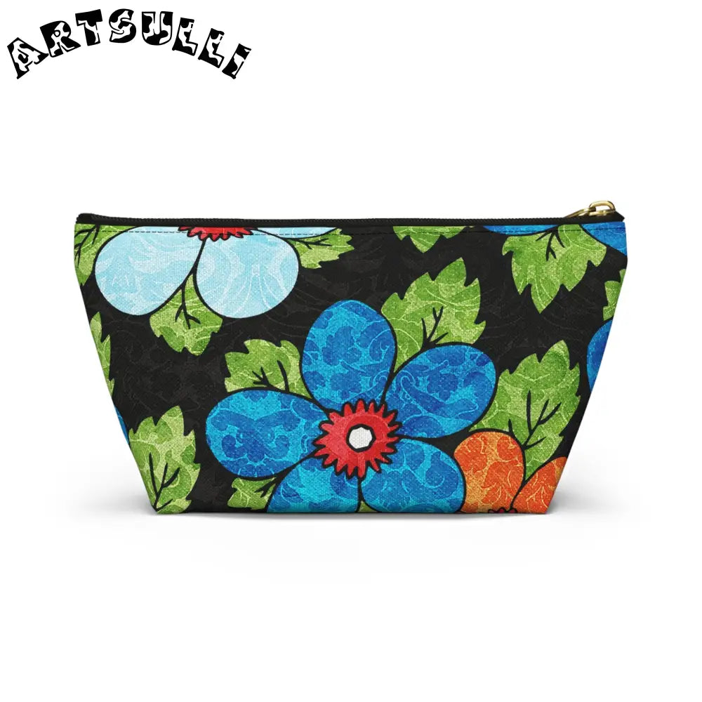 Groovy Black Floral KL T-Bottom Pouch, Artsulli - Art is Long, Life is Short, Bags, , , , , , , 