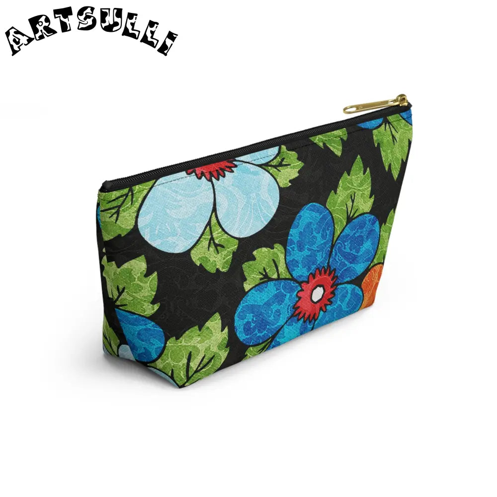 Groovy Black Floral KL T-Bottom Pouch, Artsulli - Art is Long, Life is Short, Bags, , , , , , , 