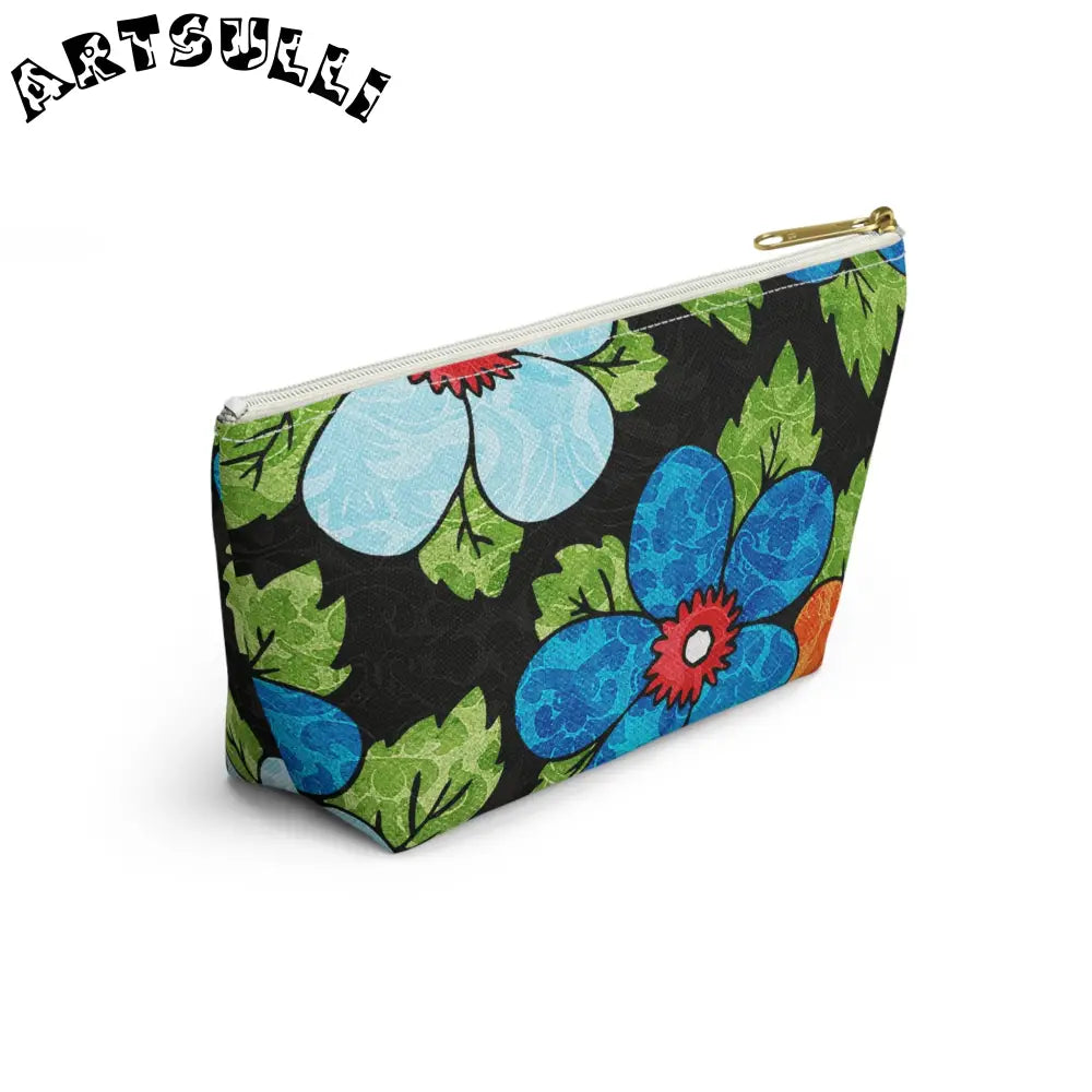 Groovy Black Floral KL T-Bottom Pouch, Artsulli - Art is Long, Life is Short, Bags, , , , , , , 