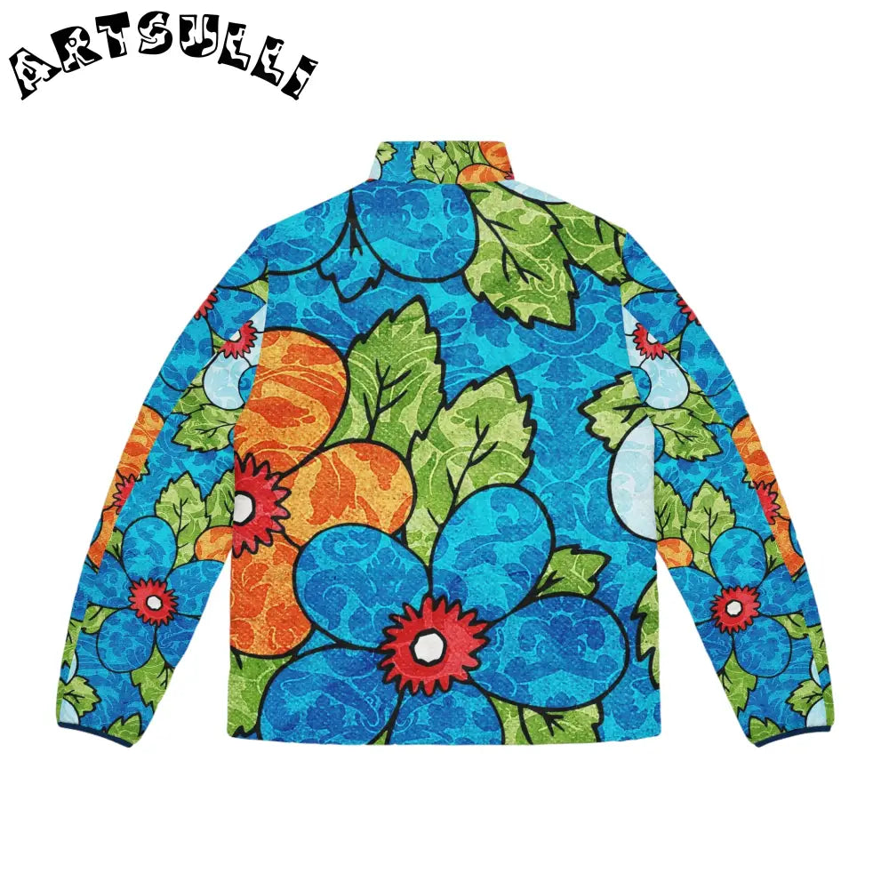 Groovy Floral KI Puffer Jacket, Artsulli - Art is Long, Life is Short, All Over Prints, , , , , , , 