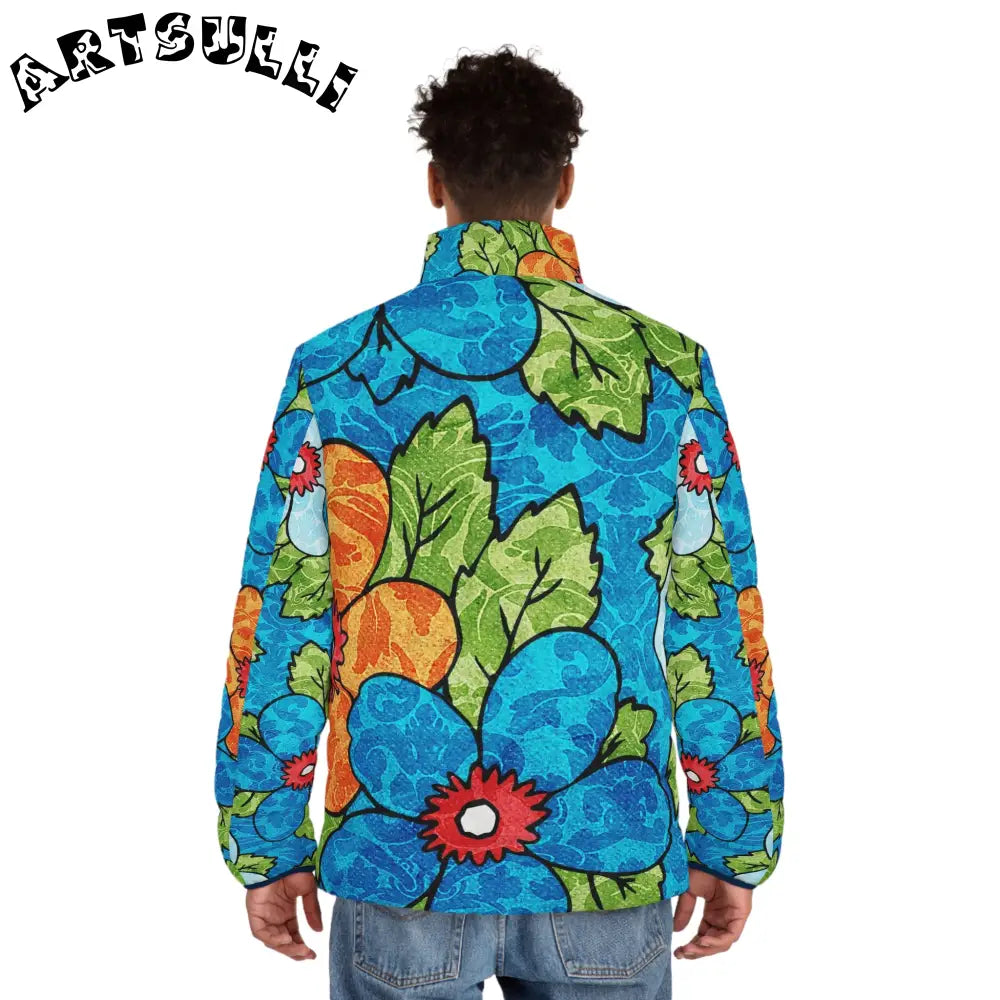 Groovy Floral KI Puffer Jacket, Artsulli - Art is Long, Life is Short, All Over Prints, , , , , , , 